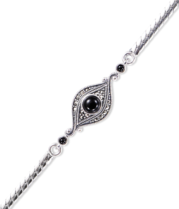 Marcasite Jewelry Bracelet-BR0954-ONX
