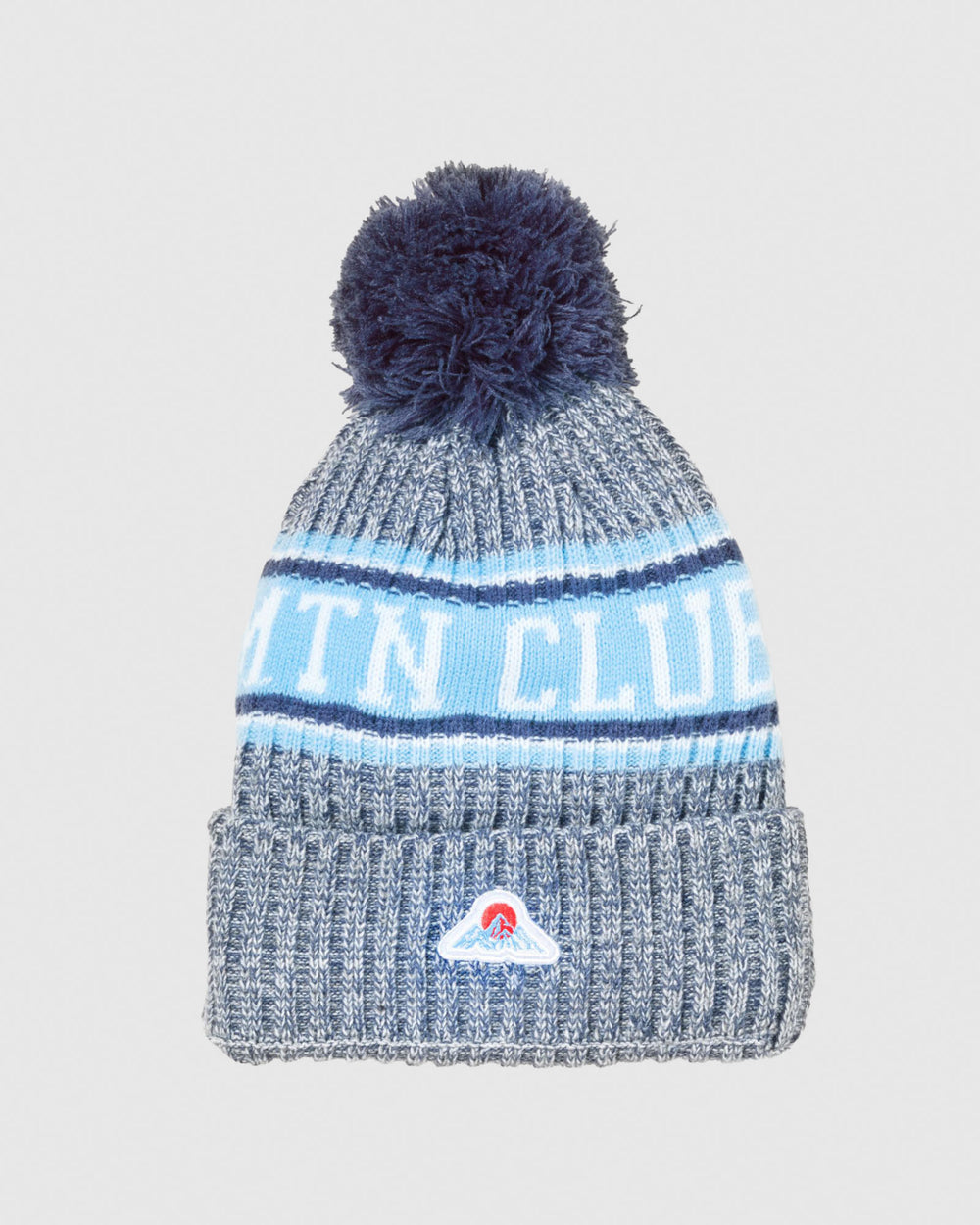 Winter hat with pom pom and mountain